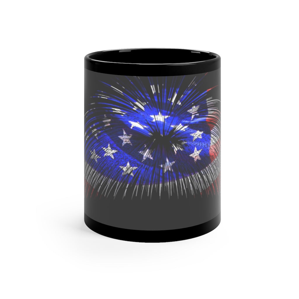 Old Glory Black Coffee Mug, 11oz