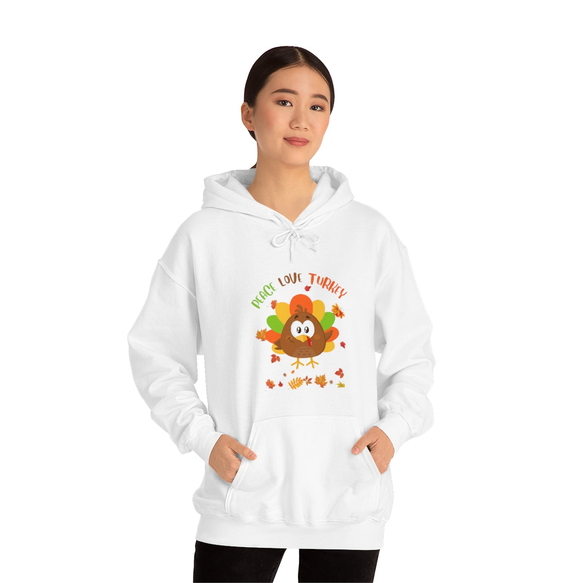 Peace Love Turkey Unisex Heavy Blend™ Hooded Sweatshirt