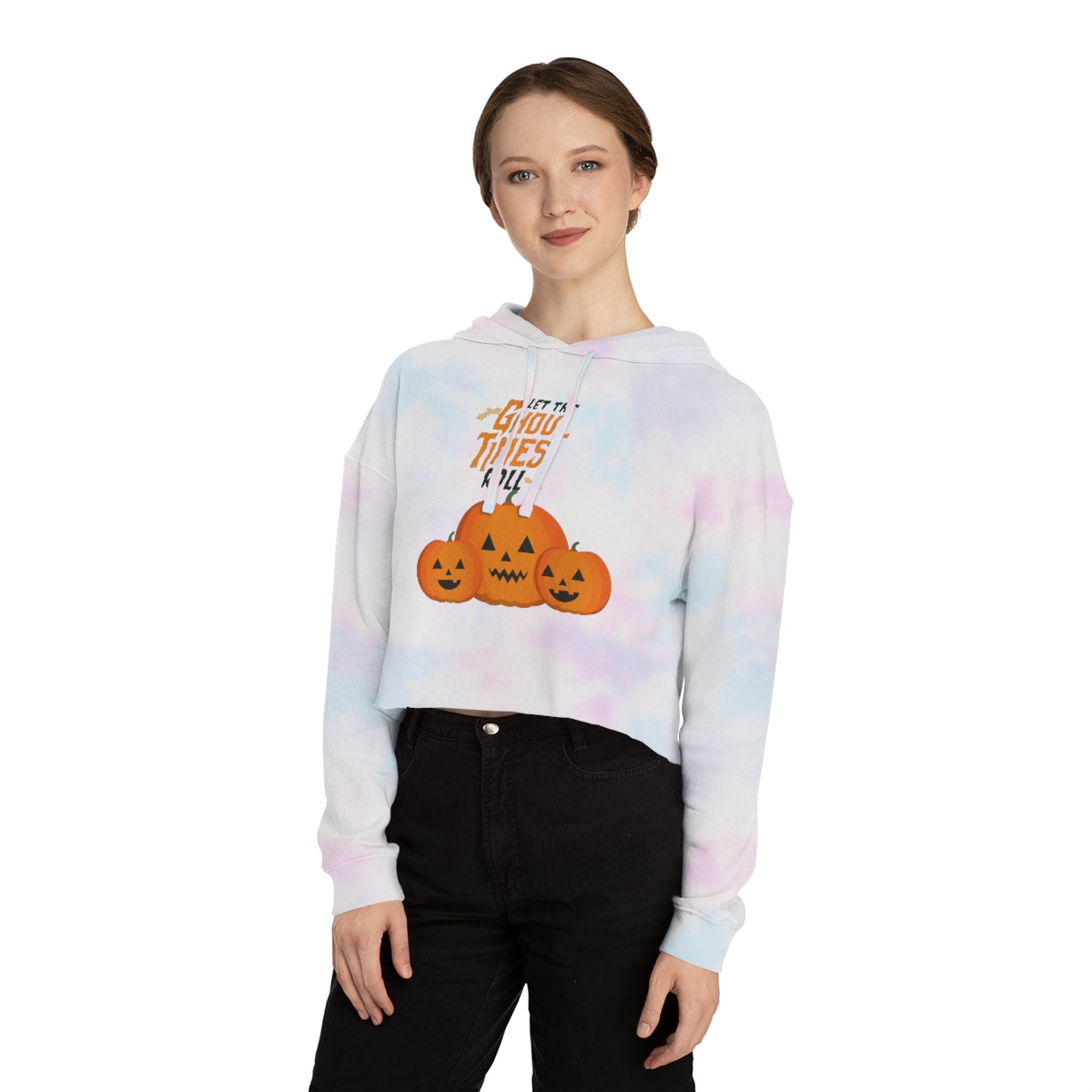 Let The Ghoul Times Roll Women’s Cropped Hooded Sweatshirt