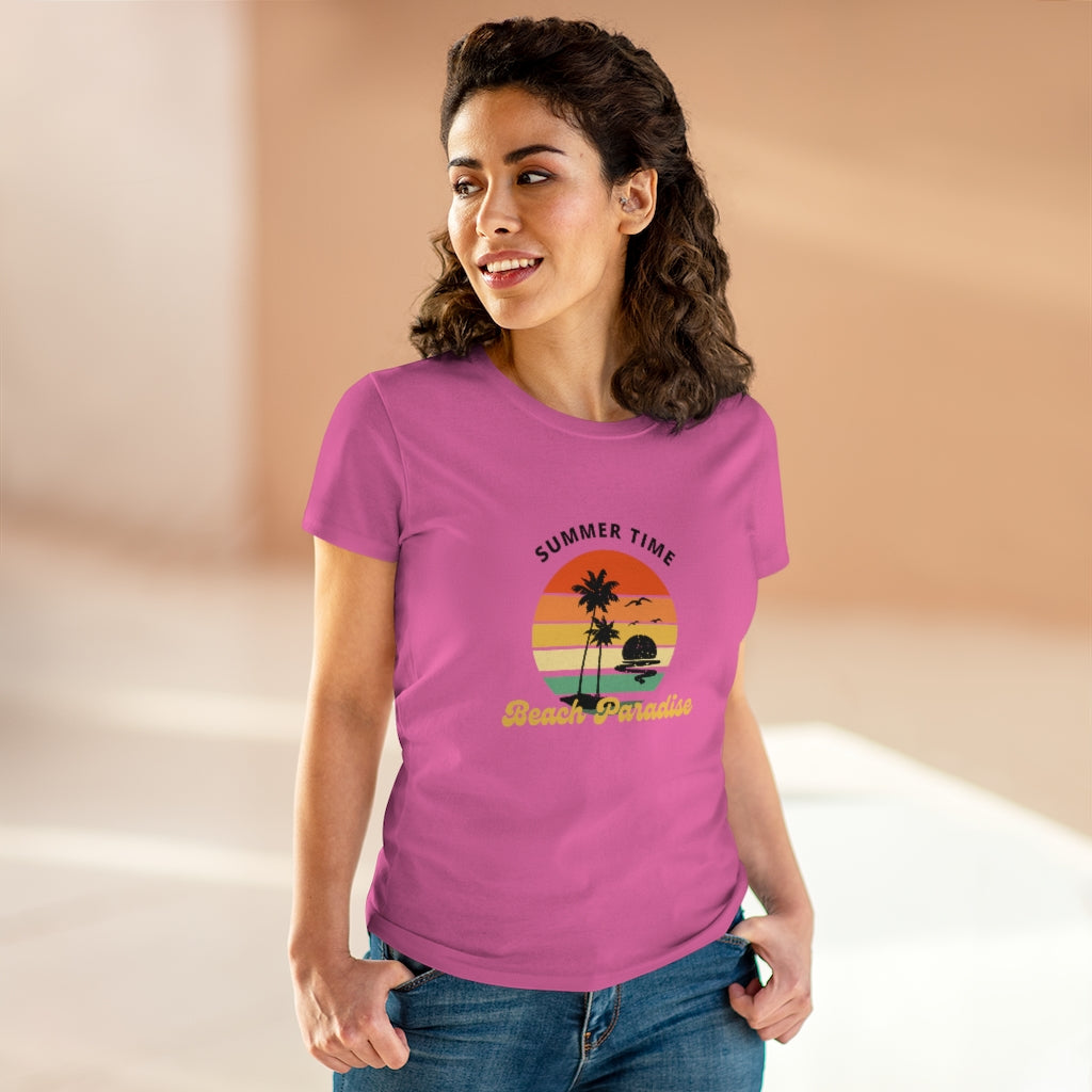 Beach Paradise Women's Midweight Cotton Tee