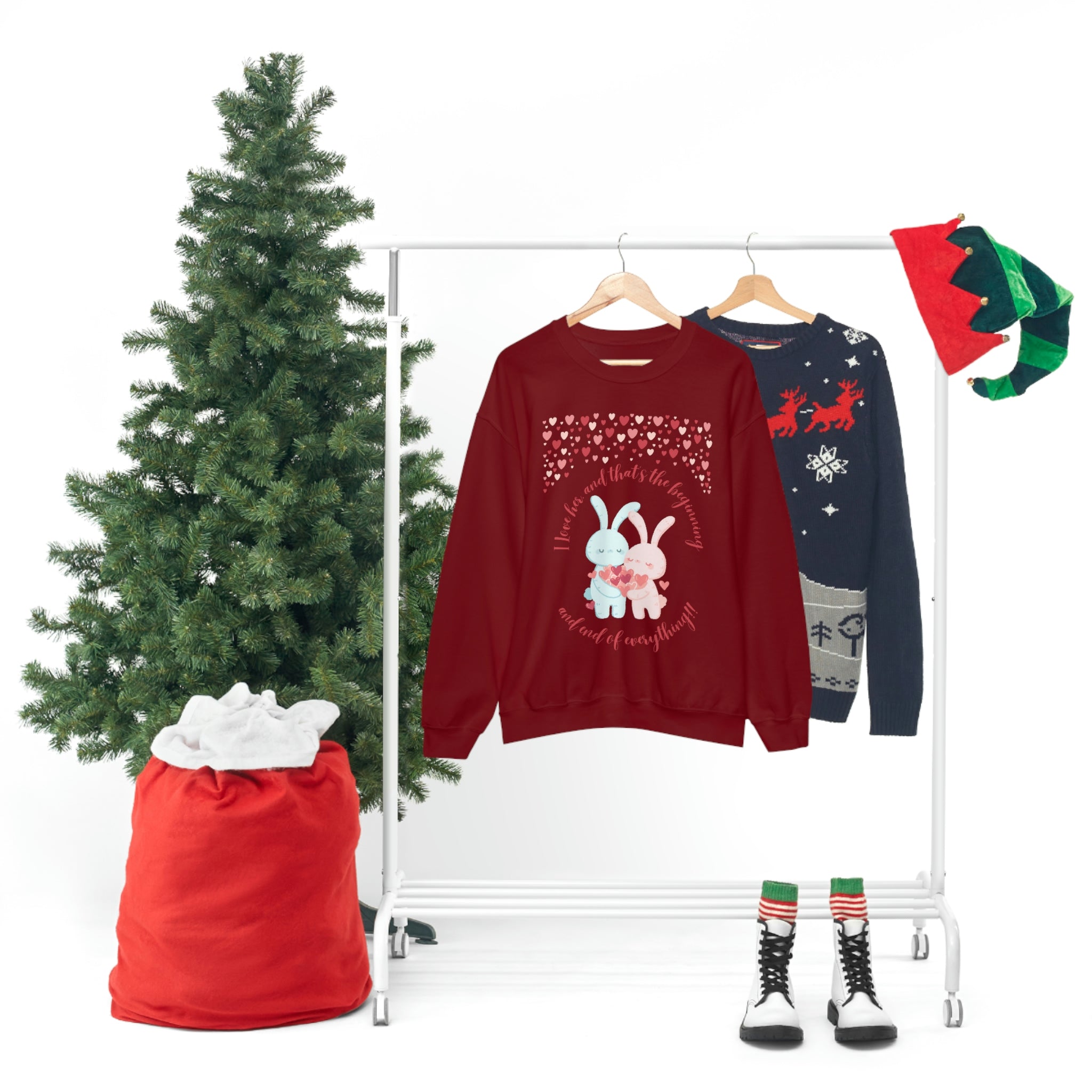 The I Love Her U & Me Unisex Heavy Blend™ Crewneck Sweatshirt