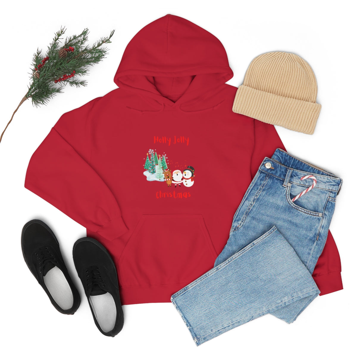 Holly Jolly Christmas Unisex Heavy Blend™ Hooded Sweatshirt