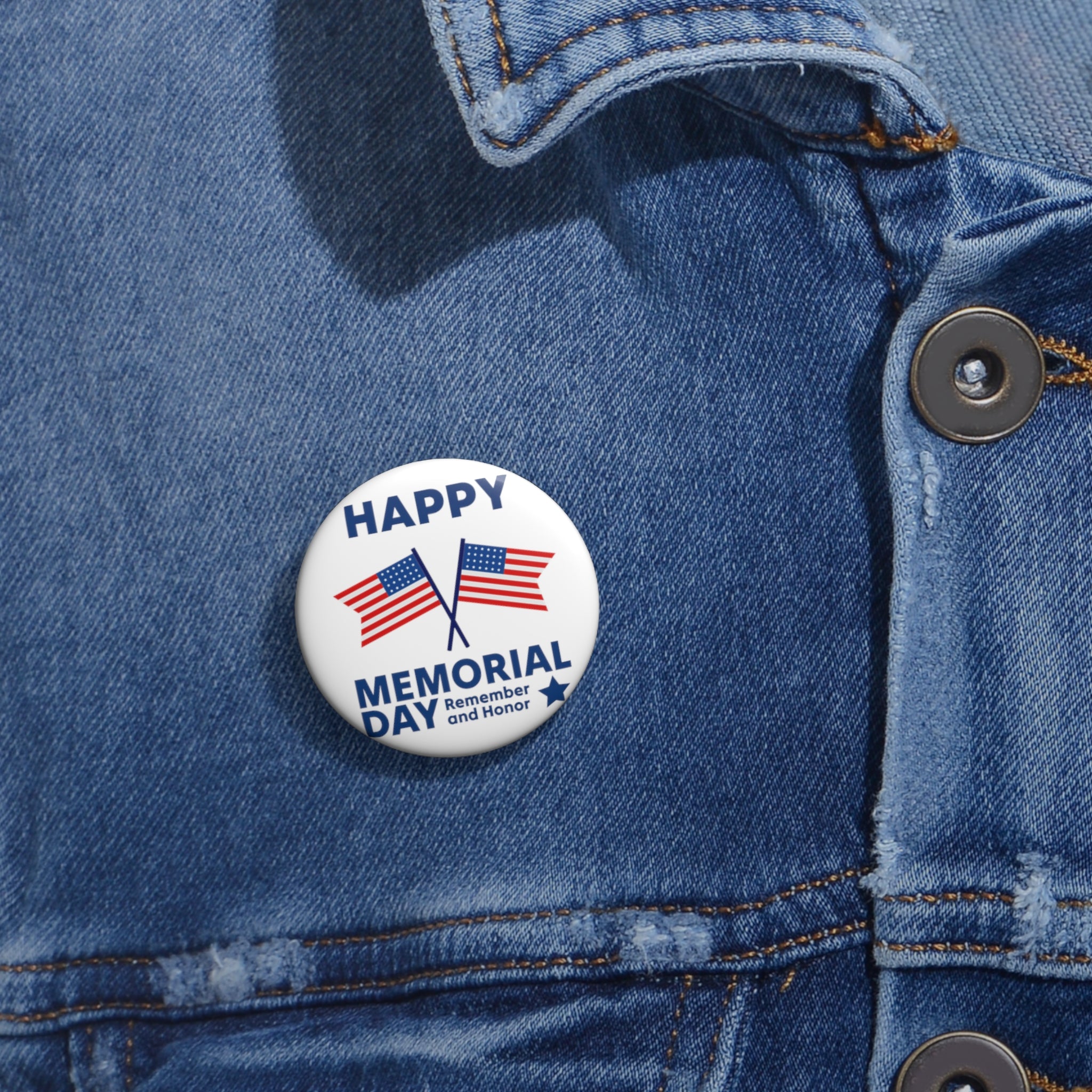 Happy Memorial Day Pin Buttons