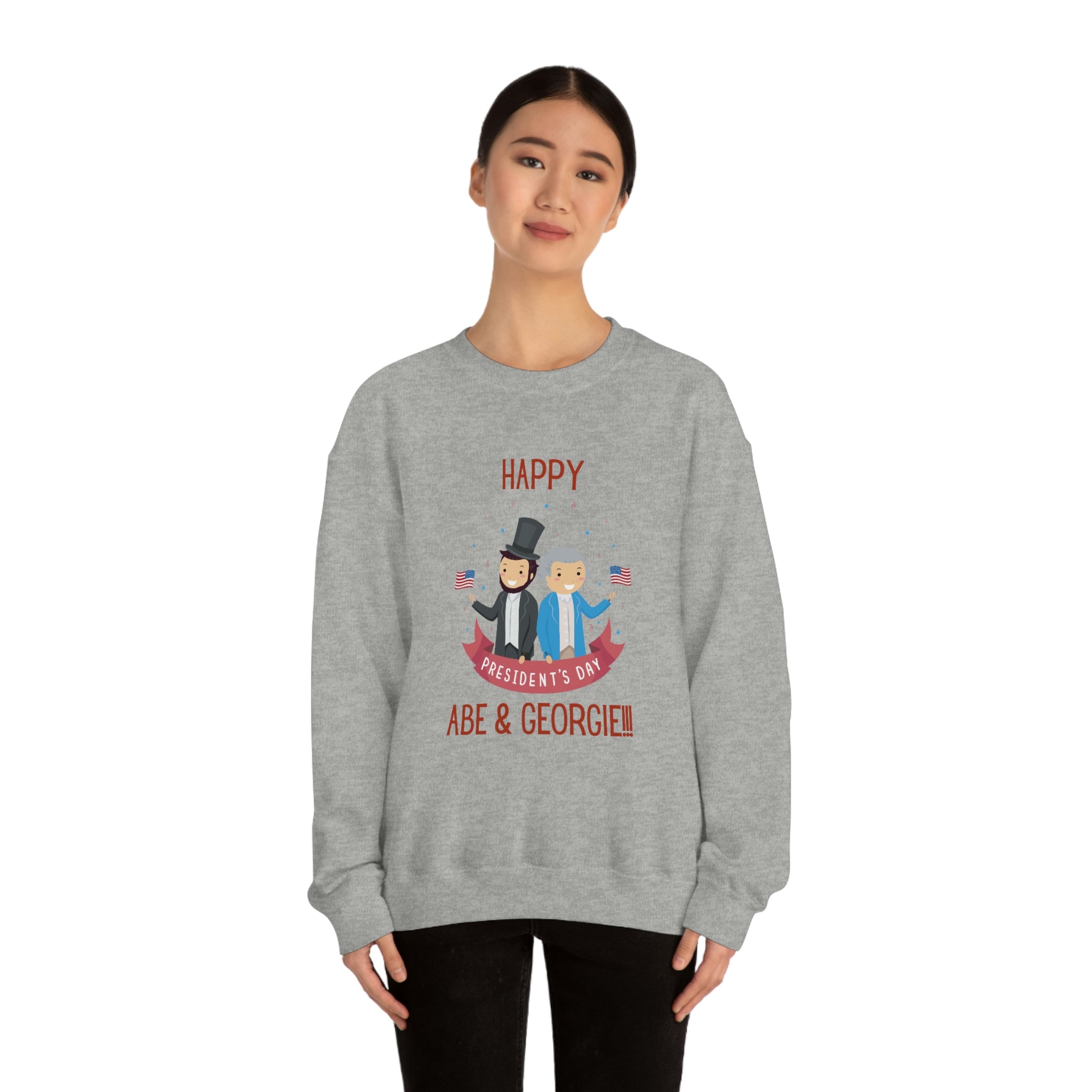 Happy President's Day Abe & Georgie!!! Unisex Heavy Blend™ Crewneck Sweatshirt