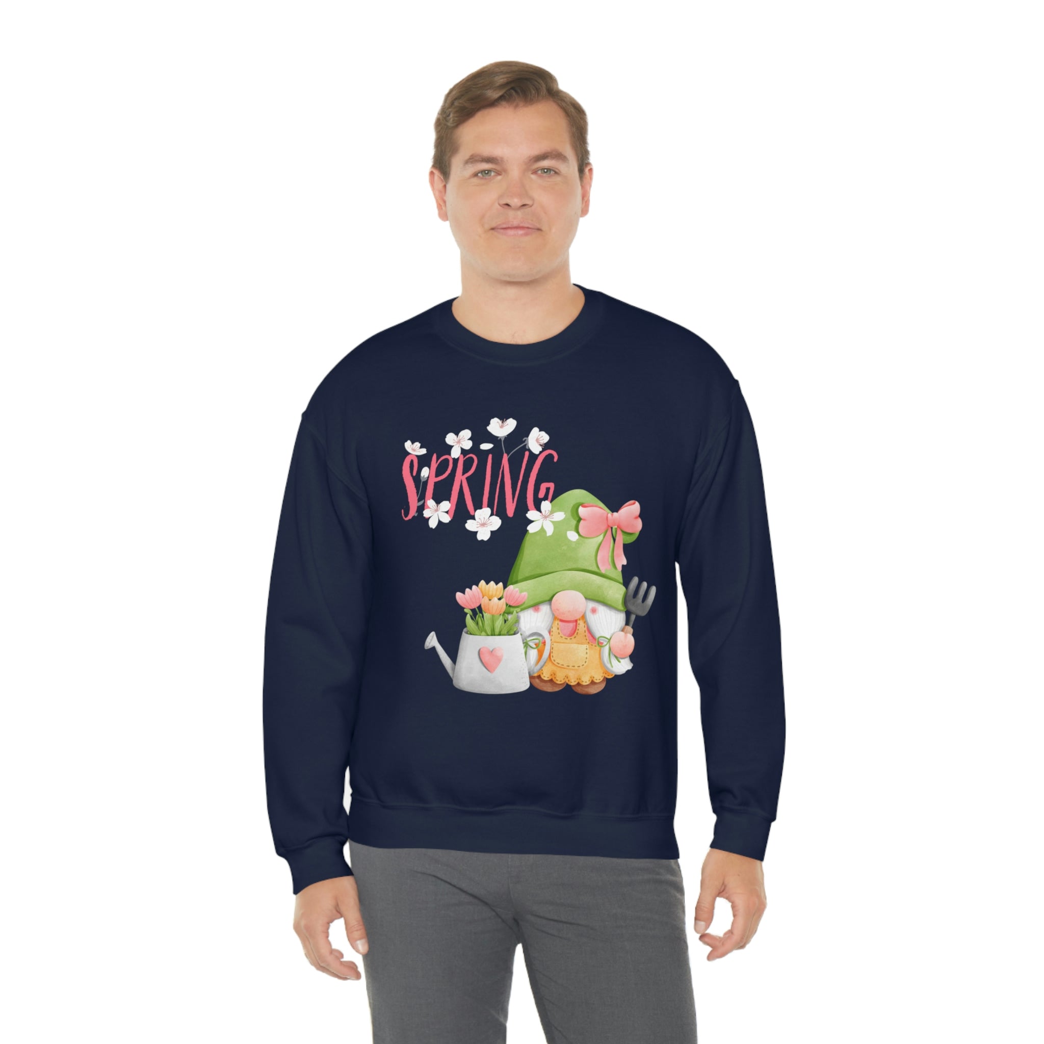 Gnome Happy Spring Unisex Heavy Blend™ Crewneck Sweatshirt