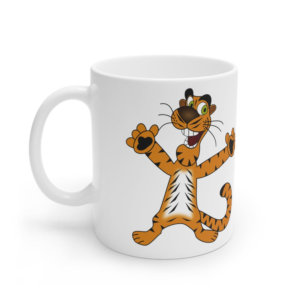 Tiger White Ceramic Mug, 11oz and 15oz