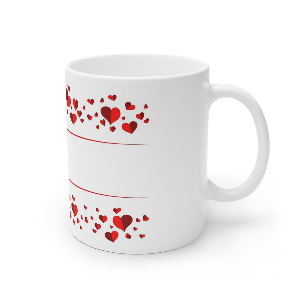 Little Hearts White Ceramic Mug, 11oz and 15oz