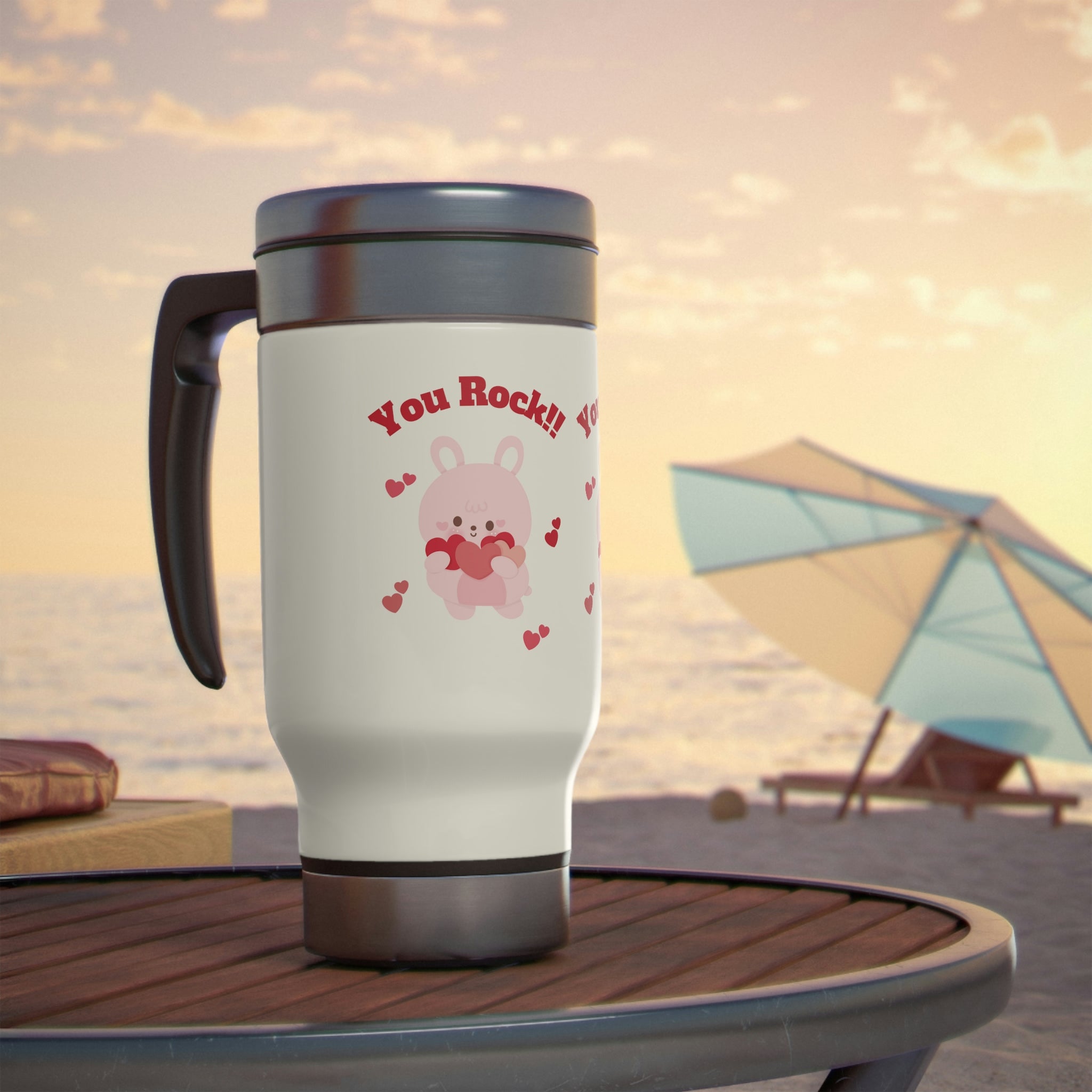 You Rock Stainless Steel Travel Mug with Handle, 14oz