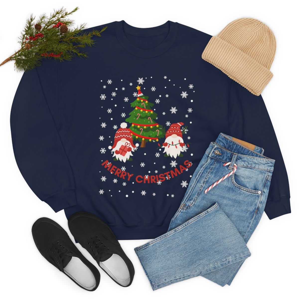 Merry & Bright Holidays Christmas Unisex Heavy Blend™ Crewneck Sweatshirt