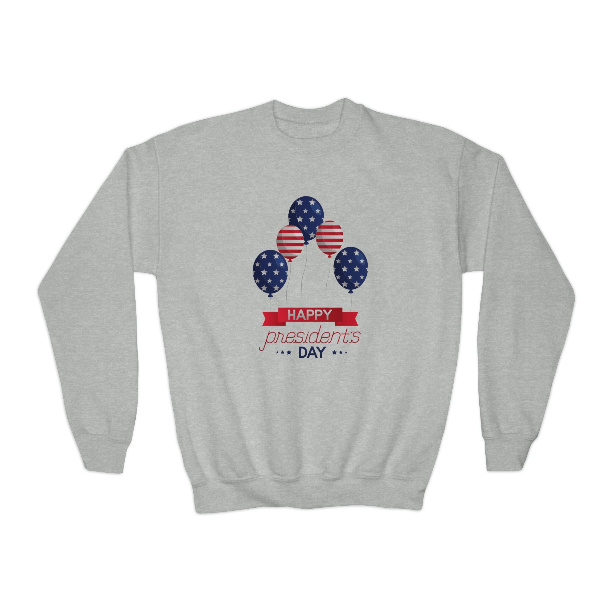 Happy President's Day Stars & Stripe Youth Crewneck Sweatshirt
