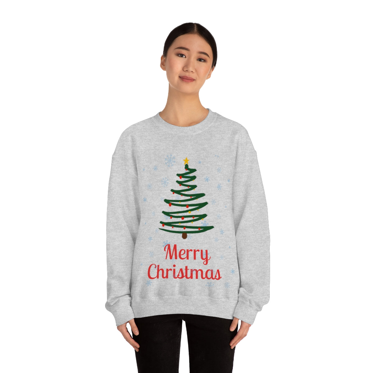 Merry Christmas Tree Unisex Heavy Blend™ Crewneck Sweatshirt