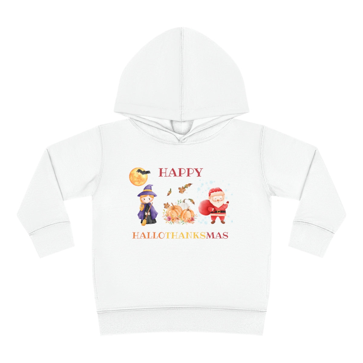 Happy Hallothanksmas Toddler Pullover Fleece Hoodie