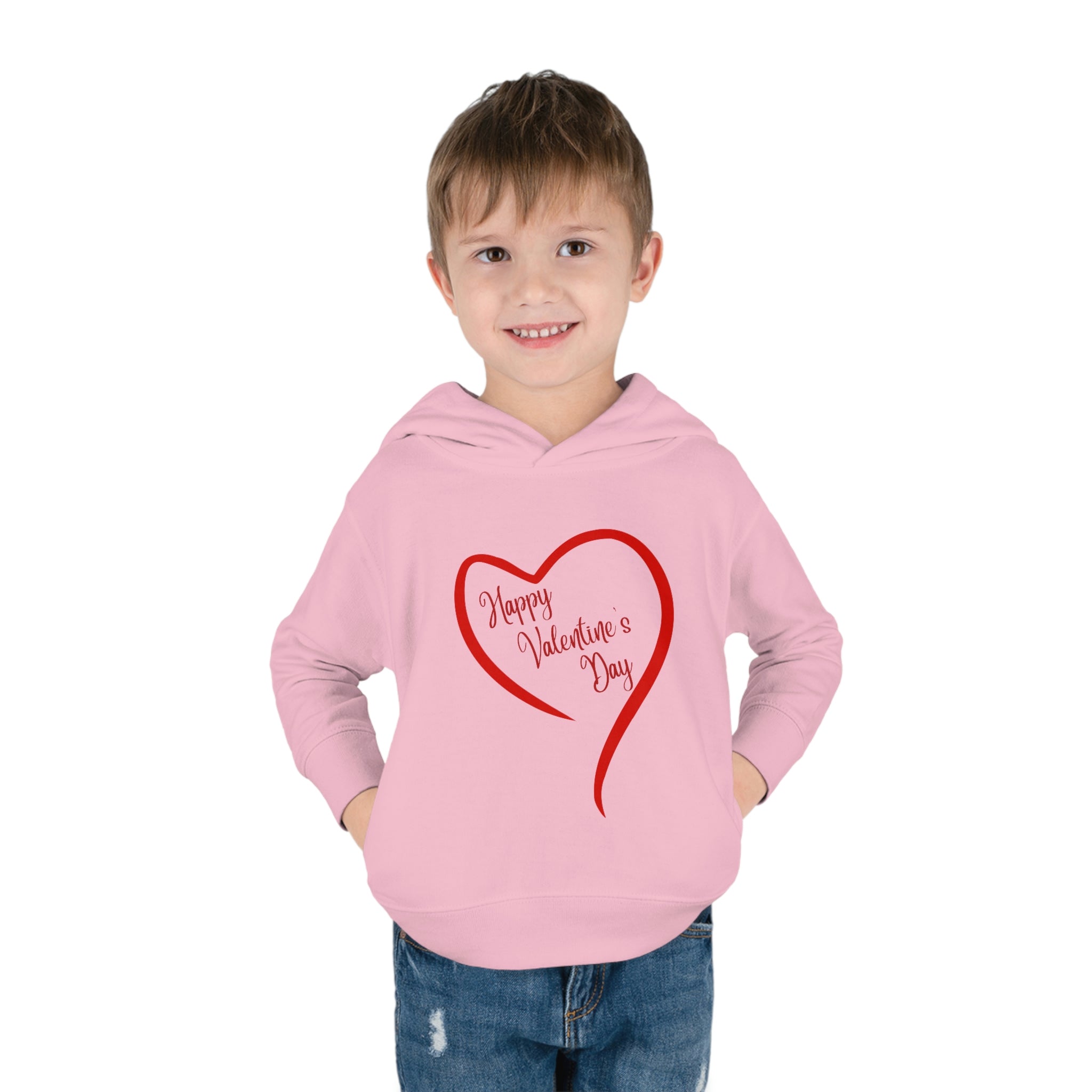 Happy Valentine's Day Toddler Pullover Fleece Hoodie