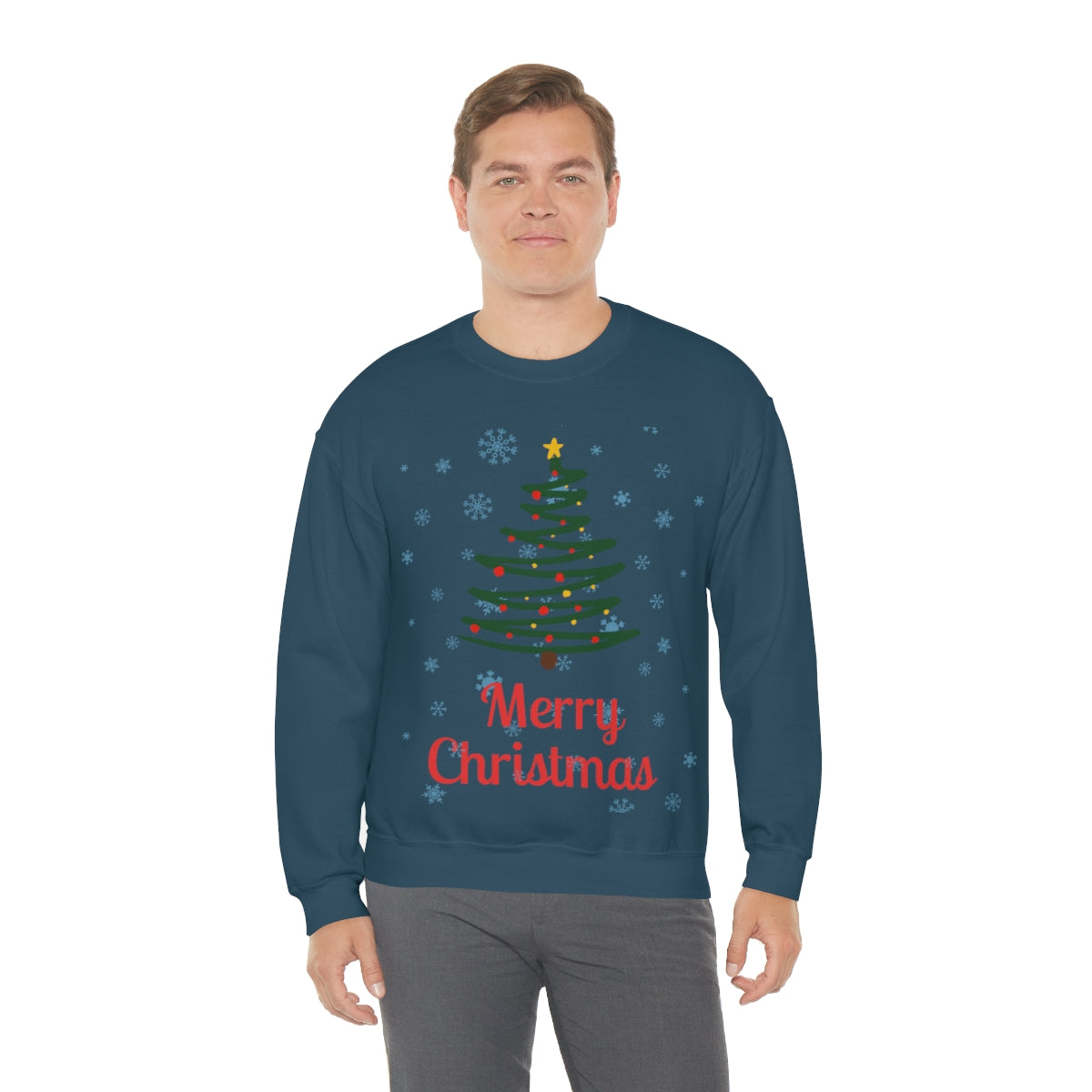 Merry Christmas Tree Unisex Heavy Blend™ Crewneck Sweatshirt