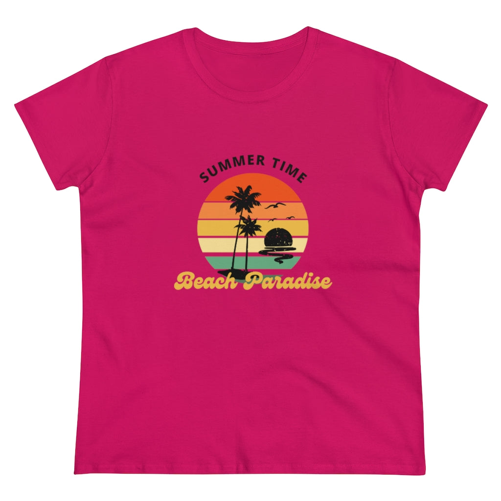 Beach Paradise Women's Midweight Cotton Tee