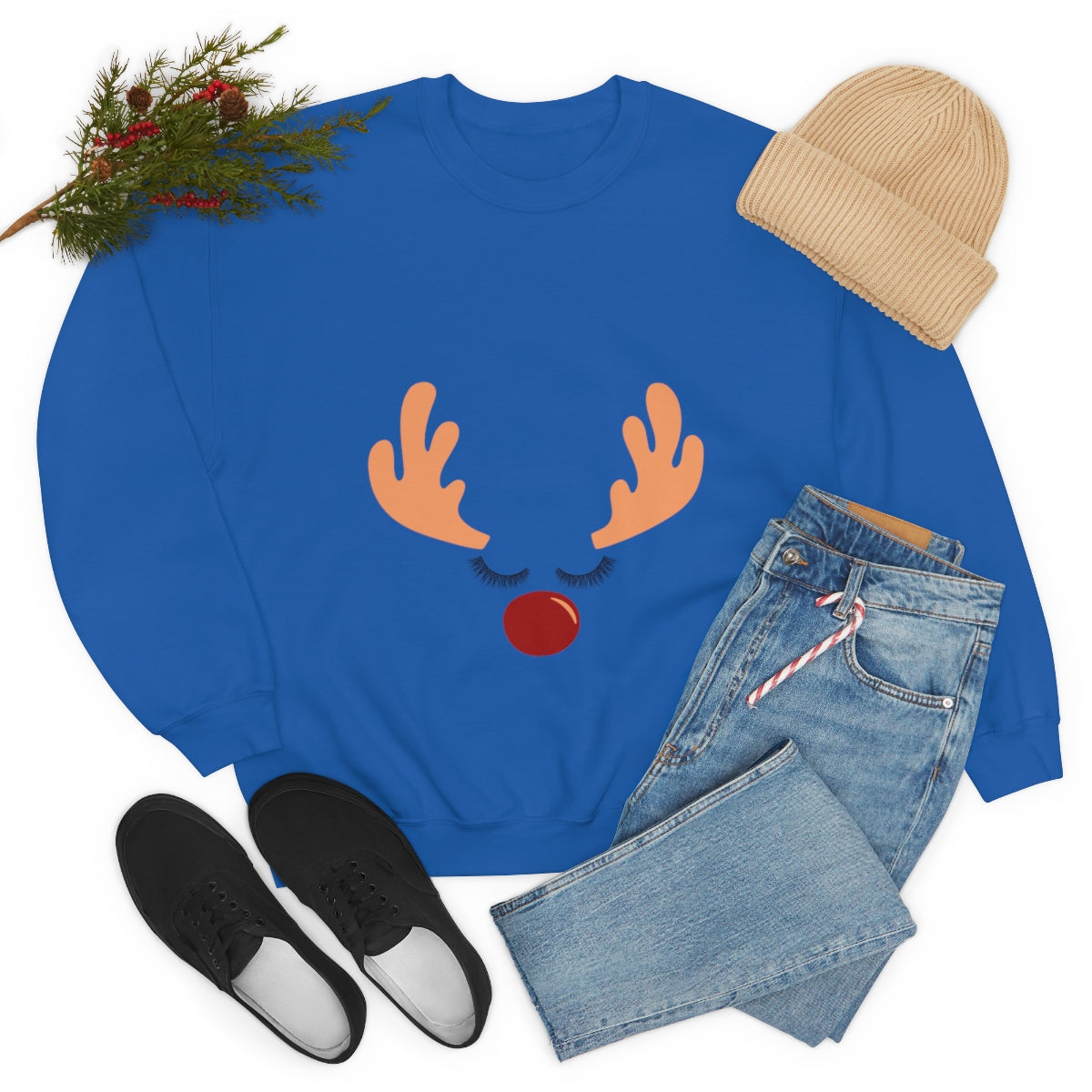 Reindeer Christmas Unisex Heavy Blend™ Crewneck Sweatshirt