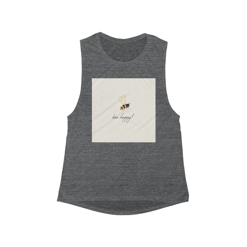 Bee Happy Women's Flowy Scoop Muscle Tank