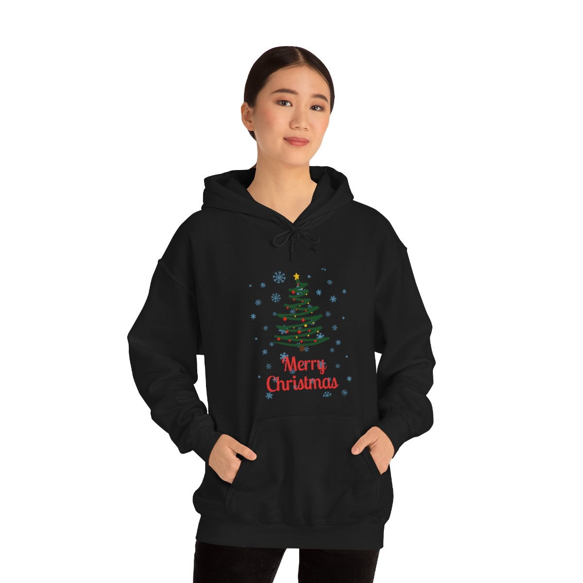 Merry Christmas Tree Unisex Heavy Blend™ Hooded Sweatshirt