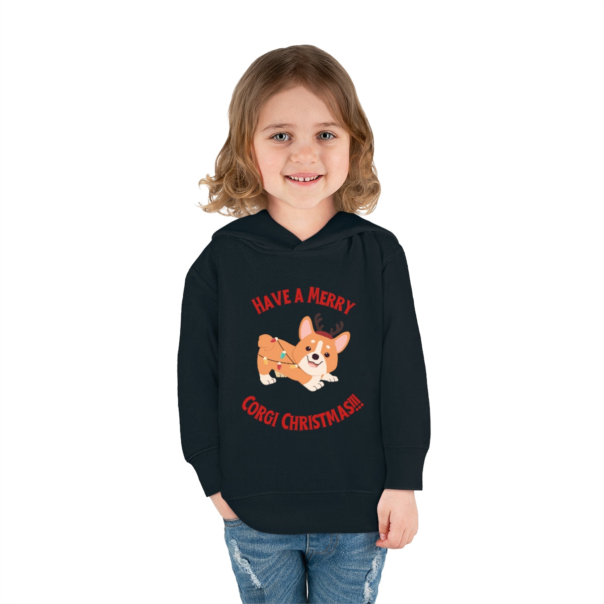 Have A Merry Corgi Christmas Toddler Pullover Fleece Hoodie