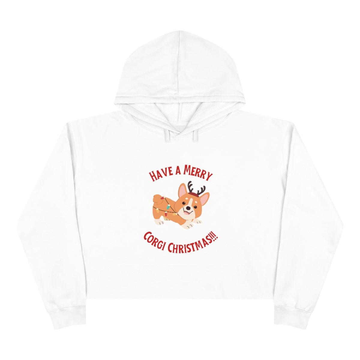 Have A Merry Corgi Christmas Crop Hoodie