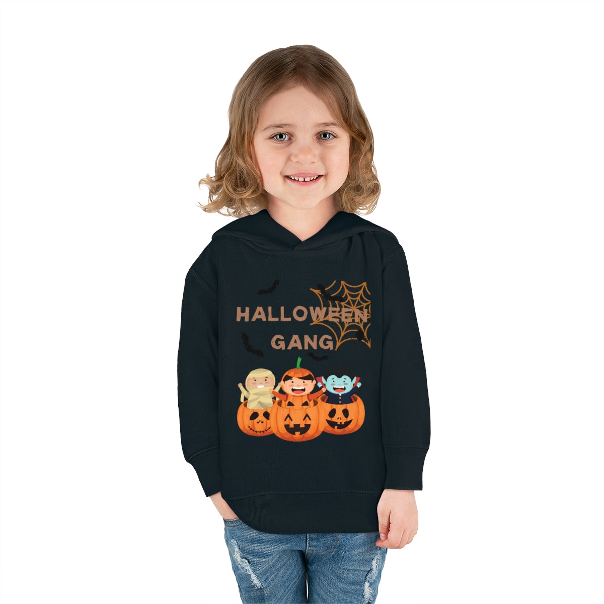 Happy Halloween Pumpkin Gang Toddler Pullover Fleece Hoodie