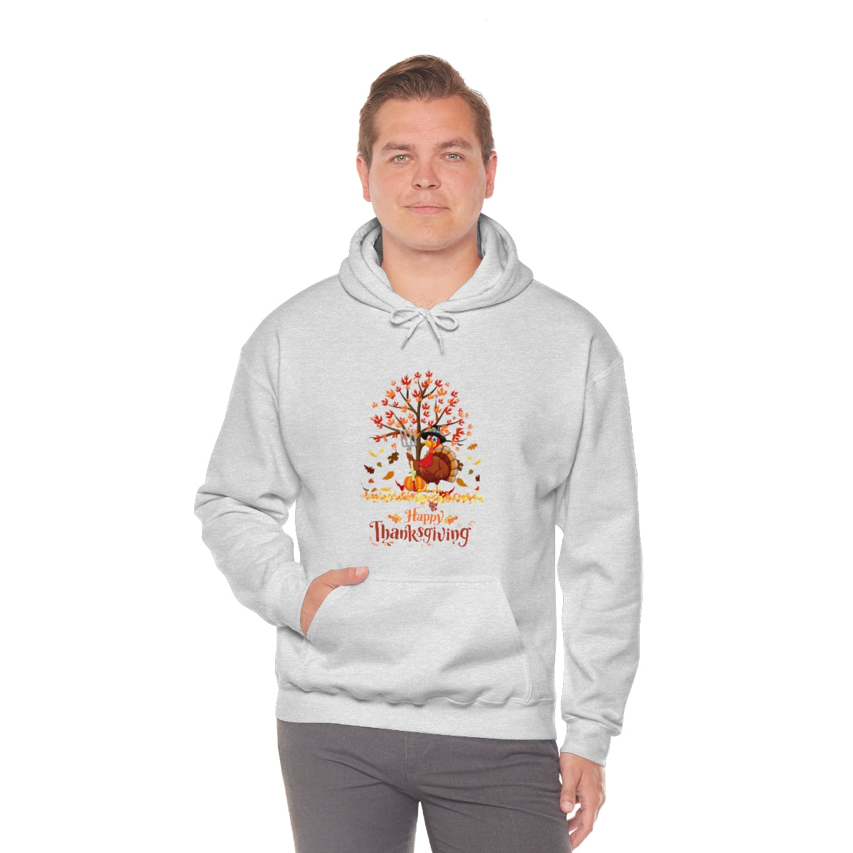 Happy Thanksgiving Turkey Pilgrim Unisex Heavy Blend™ Hooded Sweatshirt