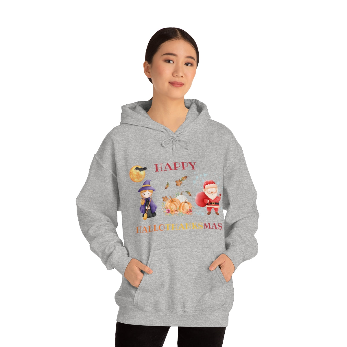 Happy Hallothanksmas Unisex Heavy Blend™ Hooded Sweatshirt