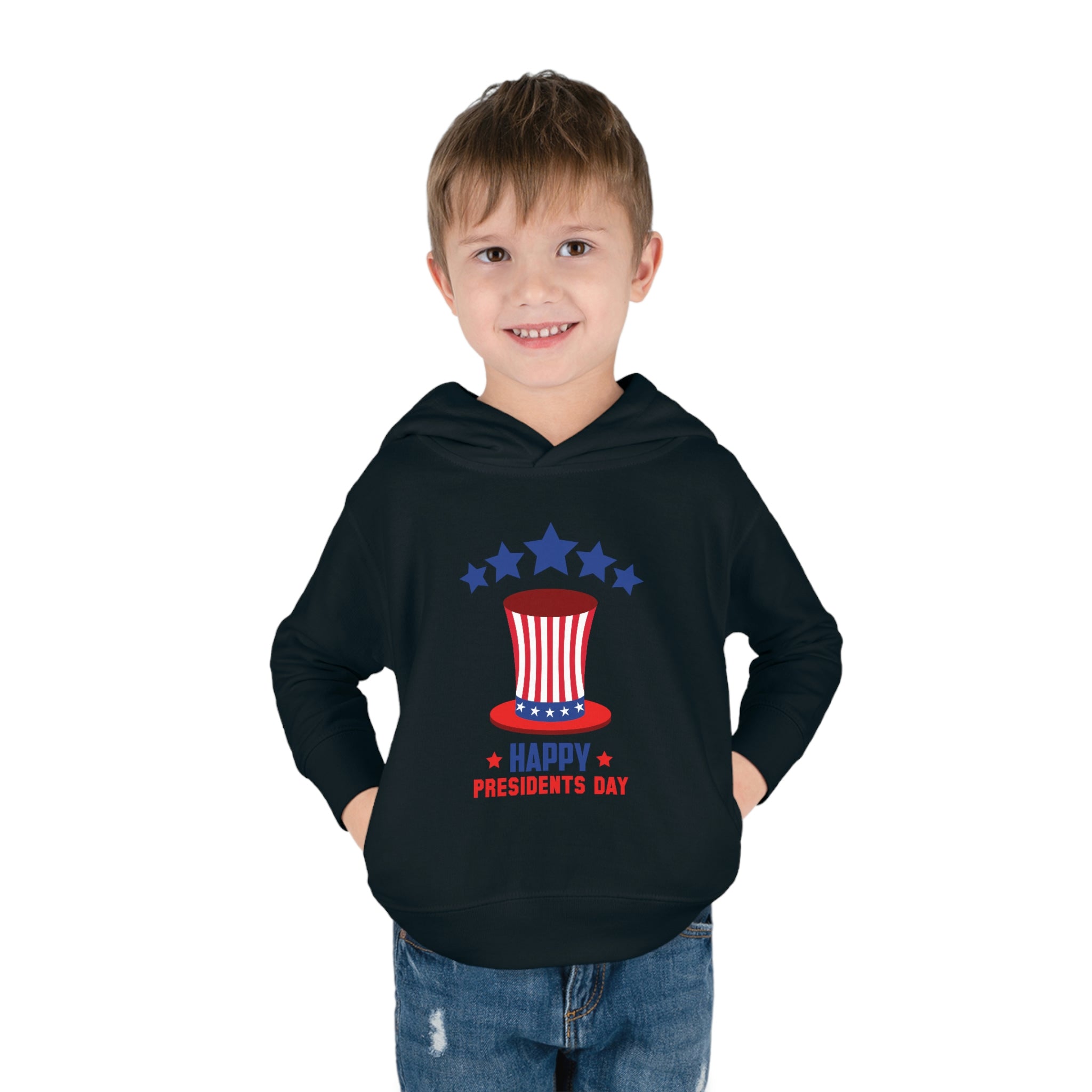 Happy President's Day Hat Toddler Pullover Fleece Hoodie