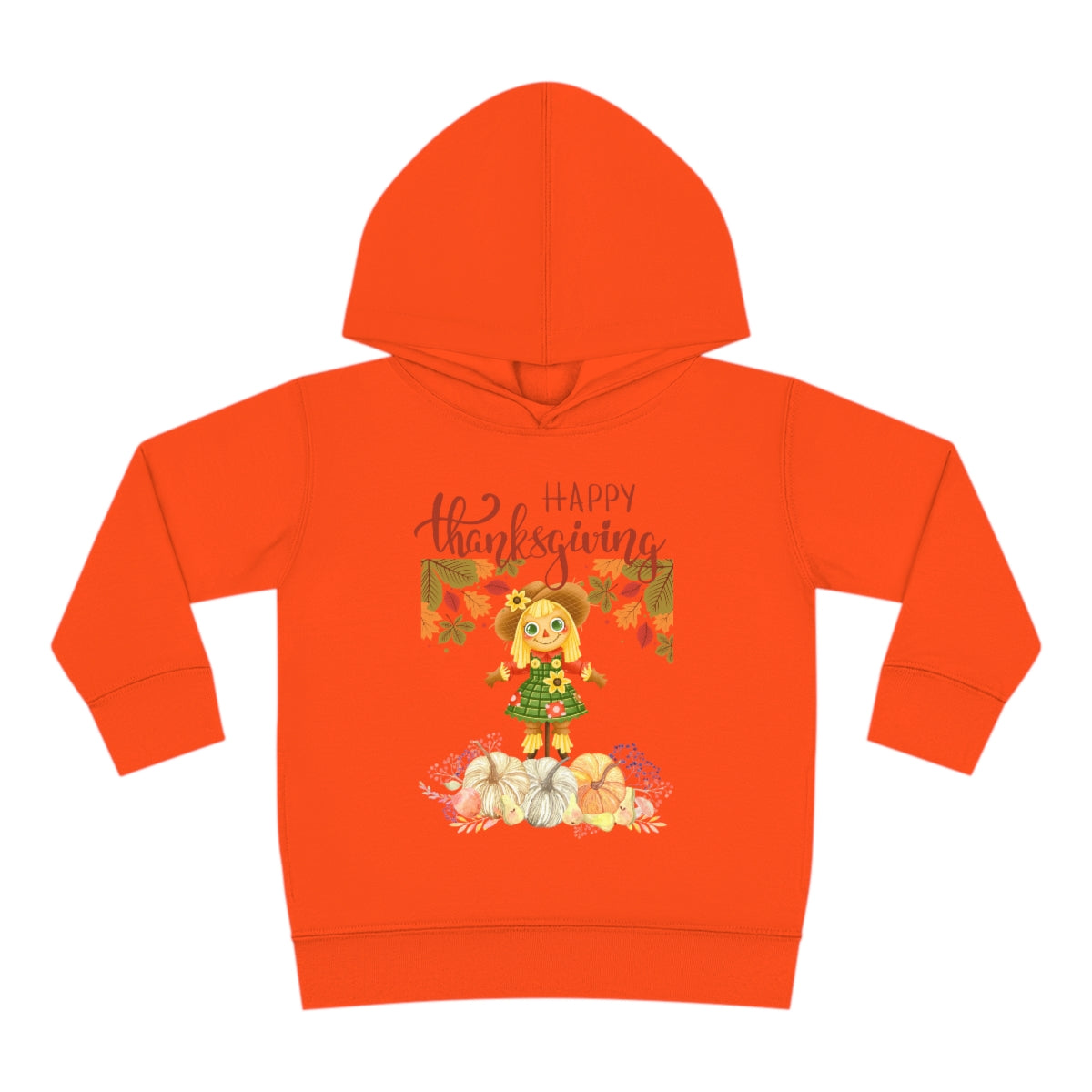 Scarecrow Happy Thanksgiving Toddler Pullover Fleece Hoodie