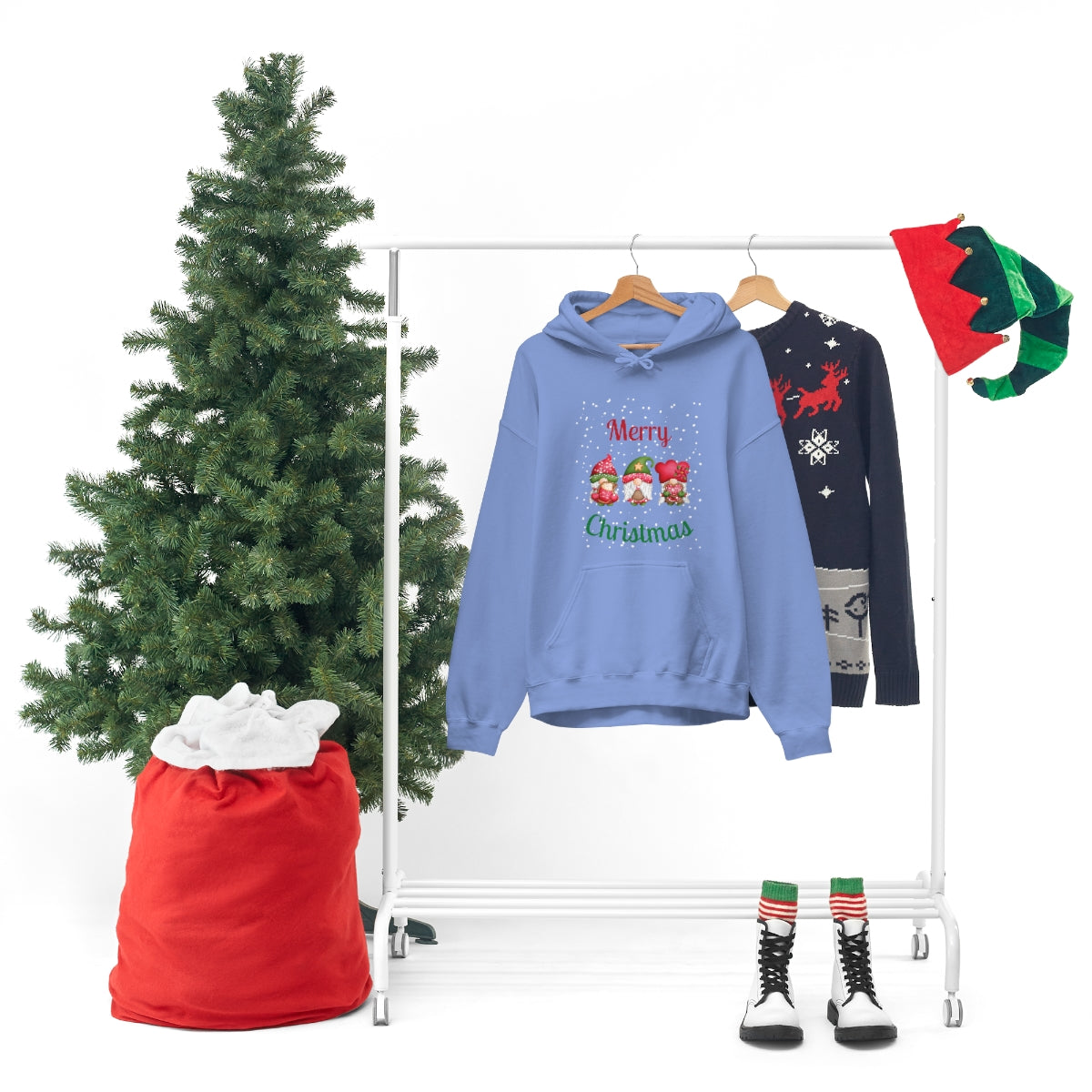Three Gnomes Merry Christmas Unisex Heavy Blend™ Hooded Sweatshirt