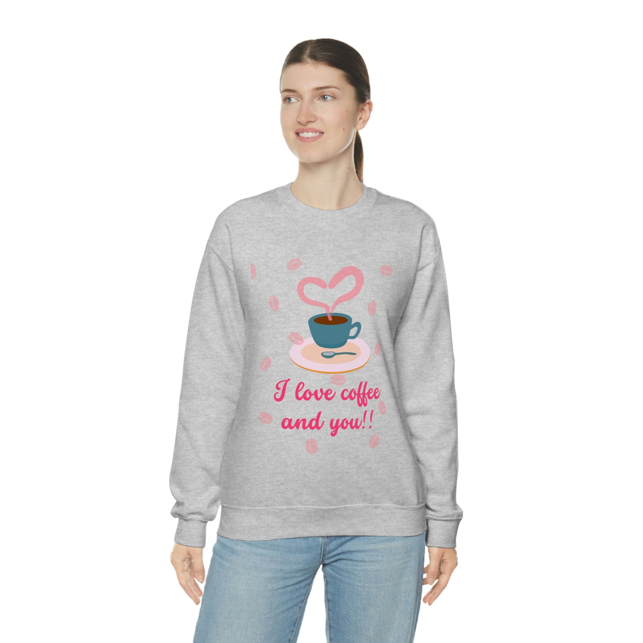 I Love Coffee & You!! Unisex Heavy Blend™ Crewneck Sweatshirt