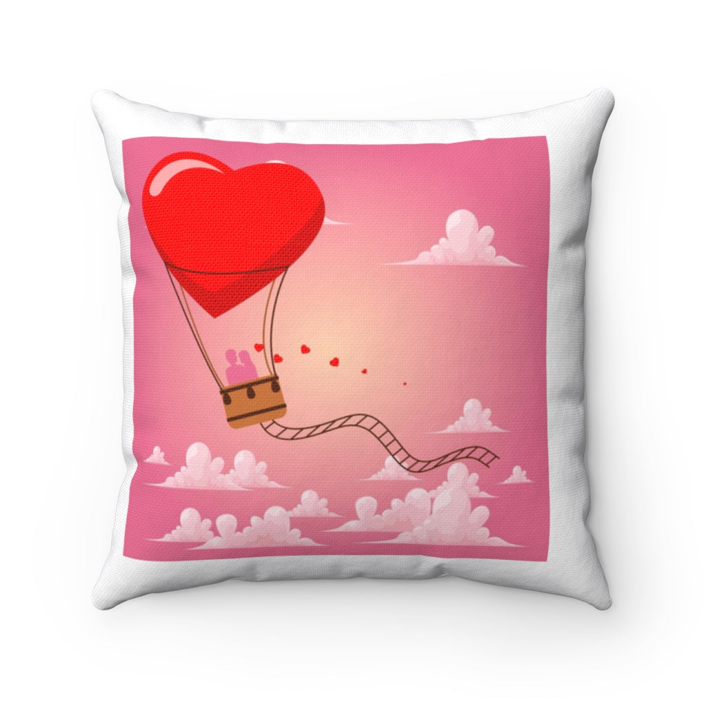 Happy Valentine's Day Spun Polyester Square Pillow