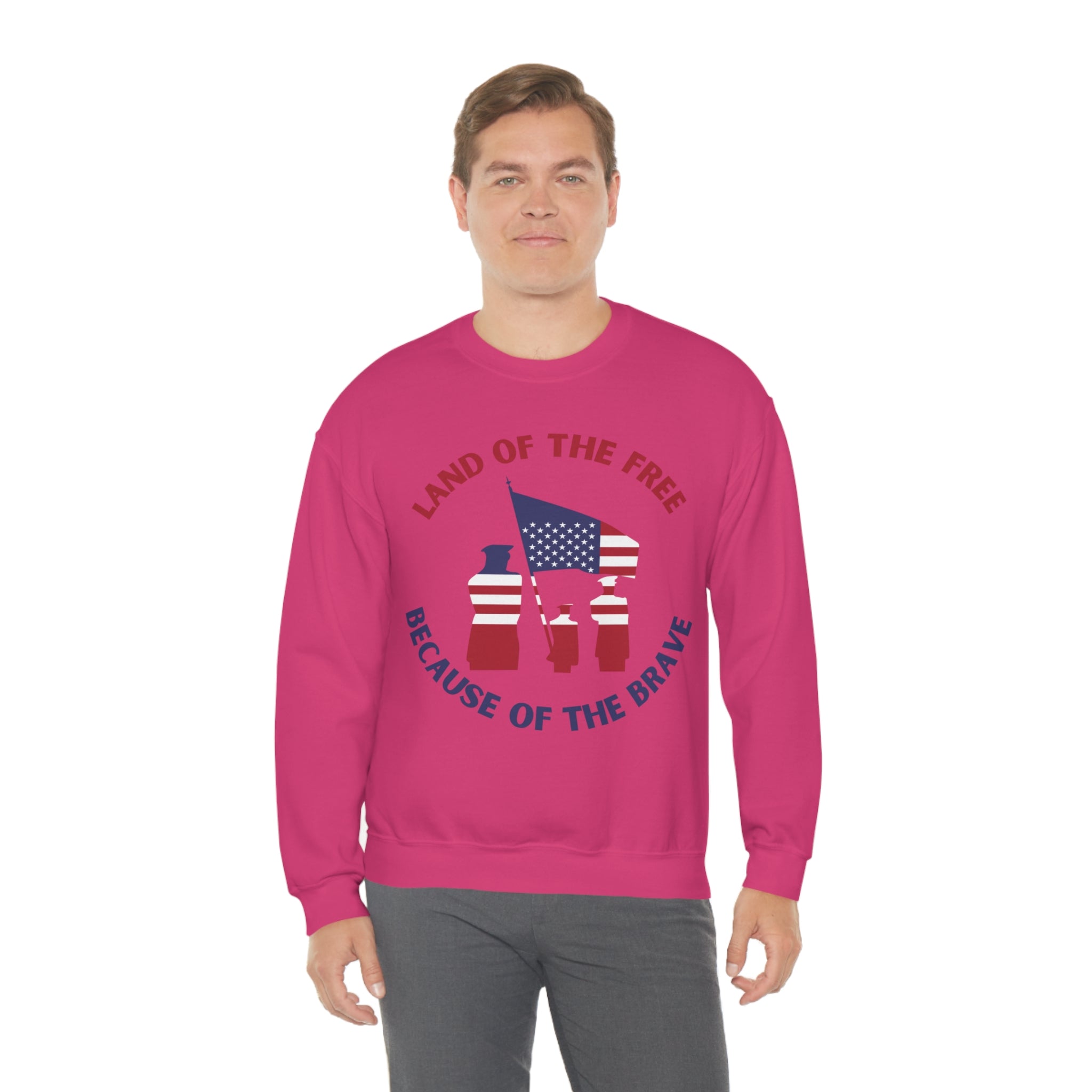 Memorial Day Land Of The Free Unisex Heavy Blend™ Crewneck Sweatshirt