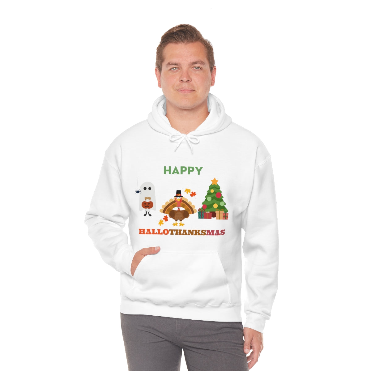 Happy Hallothanksmas Unisex Heavy Blend™ Hooded Sweatshirt
