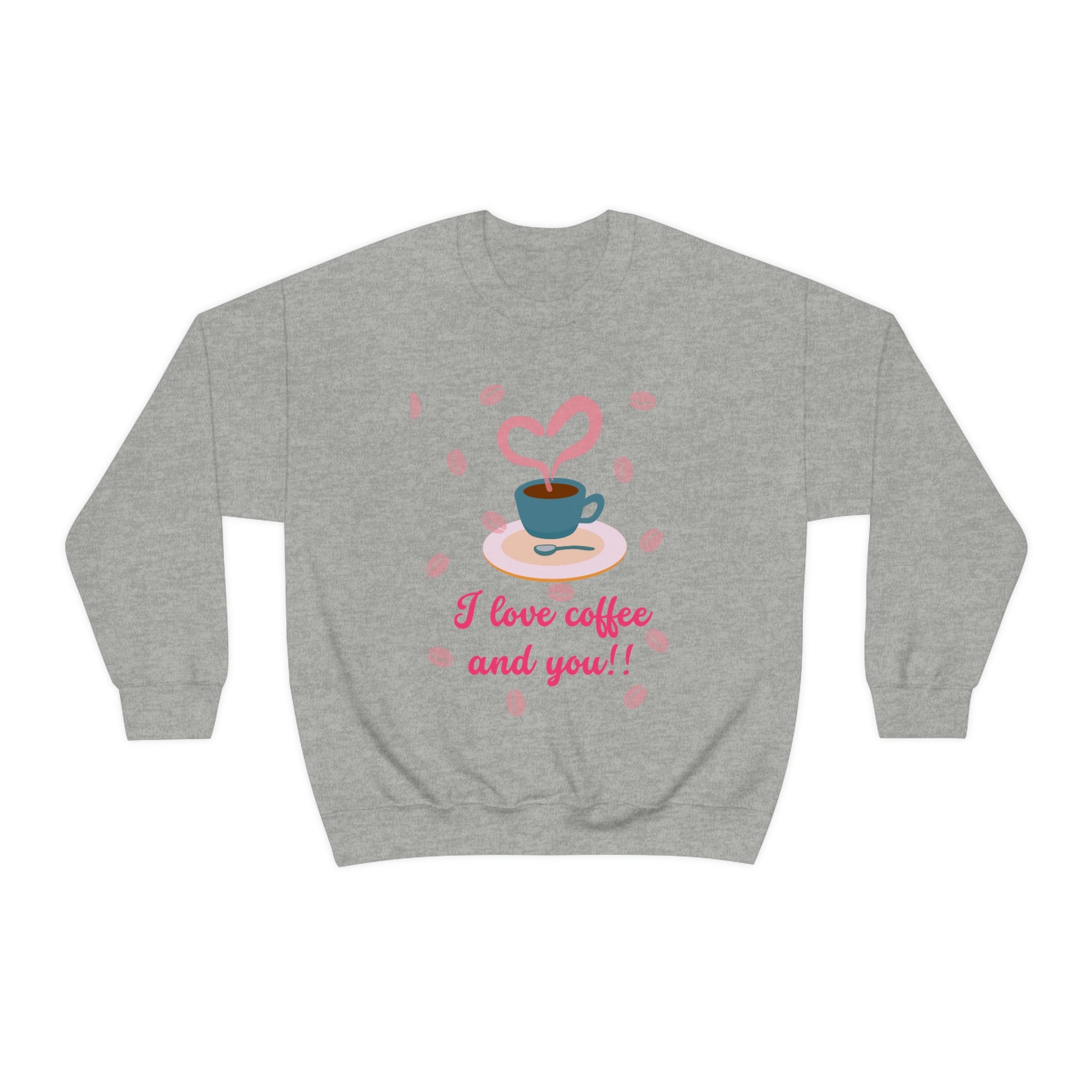 I Love Coffee & You!! Unisex Heavy Blend™ Crewneck Sweatshirt