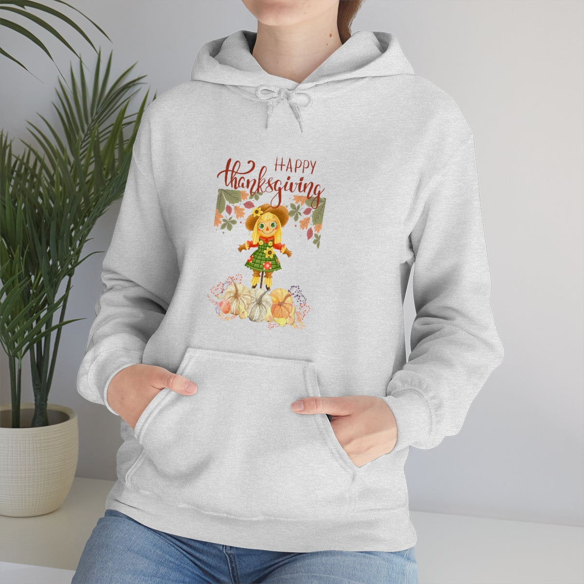 Scarecrow Happy Thanksgiving Unisex Heavy Blend™ Hooded Sweatshirt