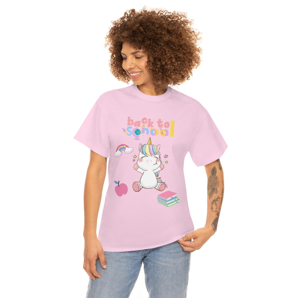 Back to School Unicorn Unisex Heavy Cotton Tee