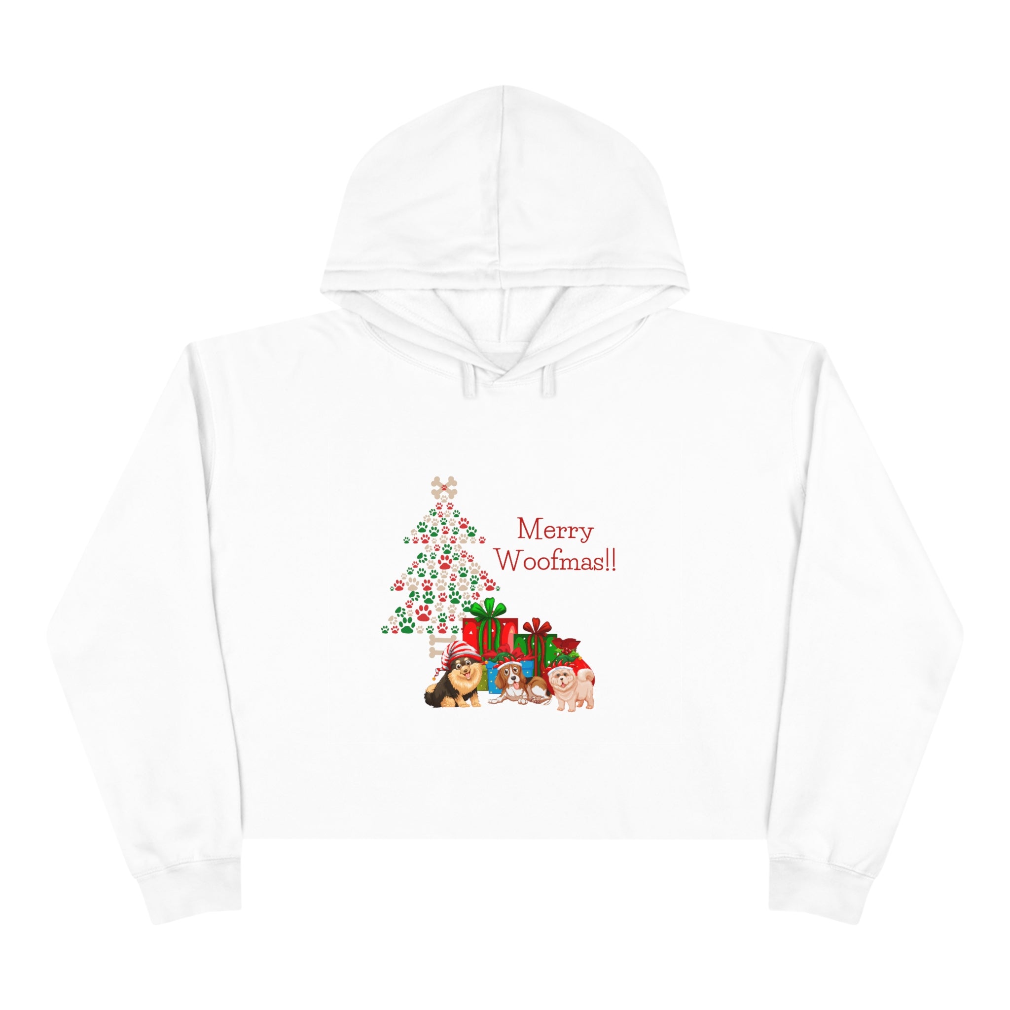 Merry Woolfmas Crop Hoodie