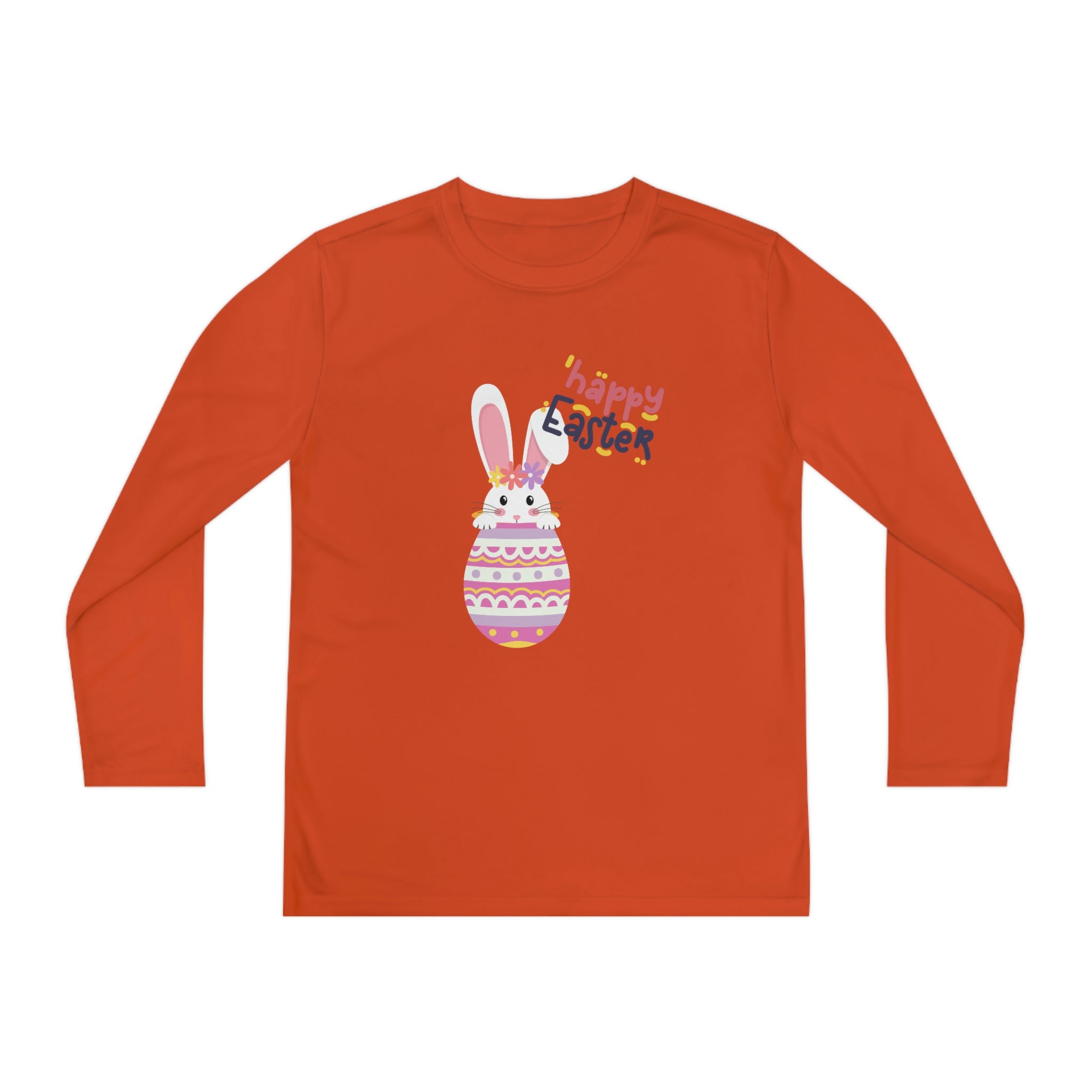 Happy Easter Day Bunny Youth Long Sleeve Competitor Tee