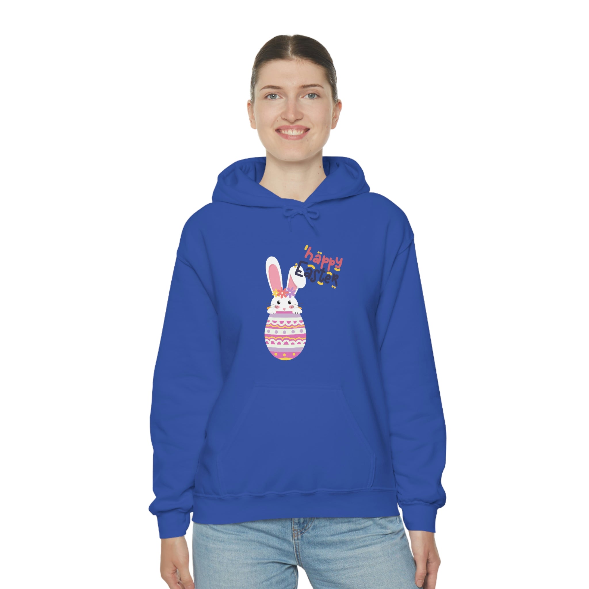 Happy Easter Day Bunny Unisex Heavy Blend™ Hooded Sweatshirt