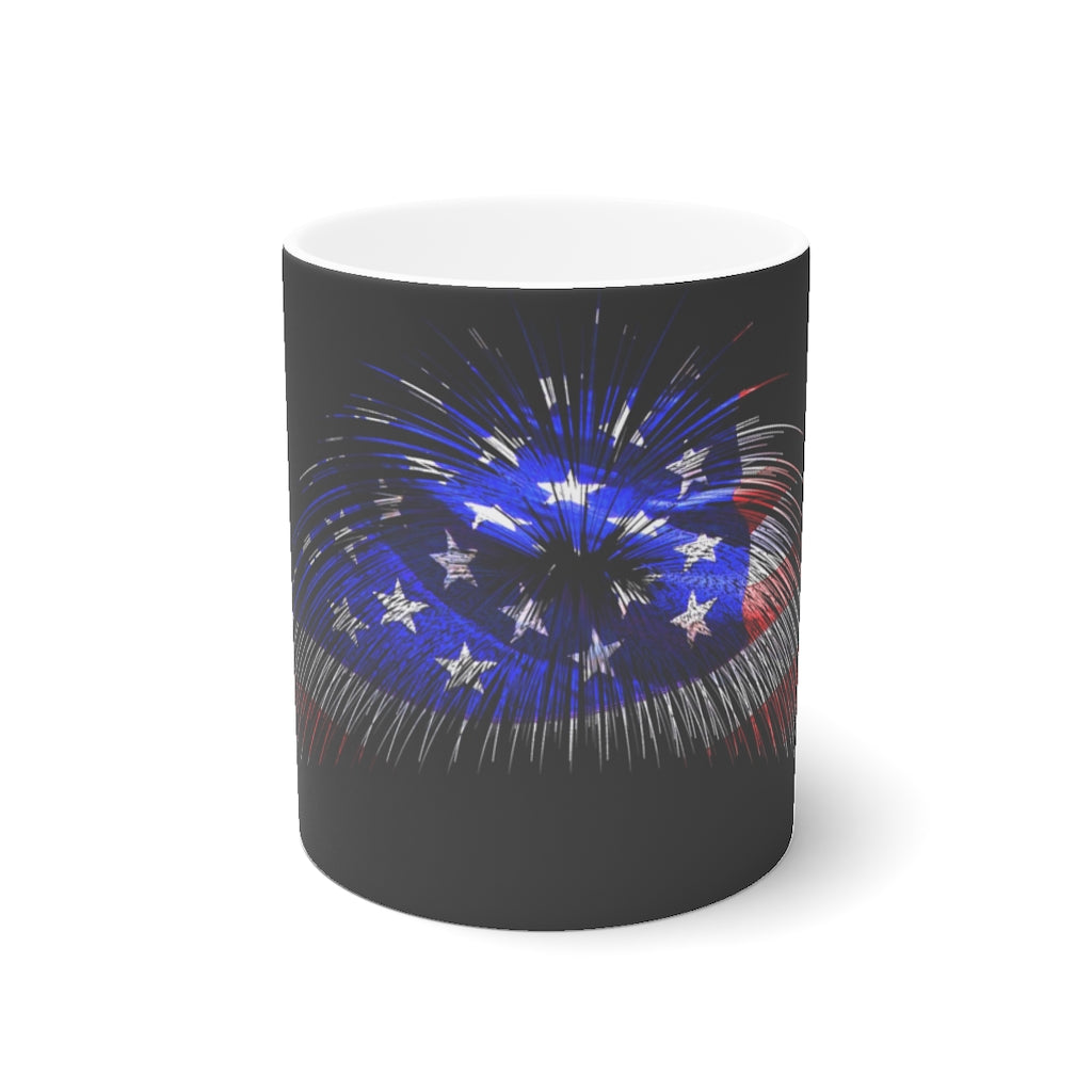 Old Glory White Ceramic Mug, 11oz and 15oz