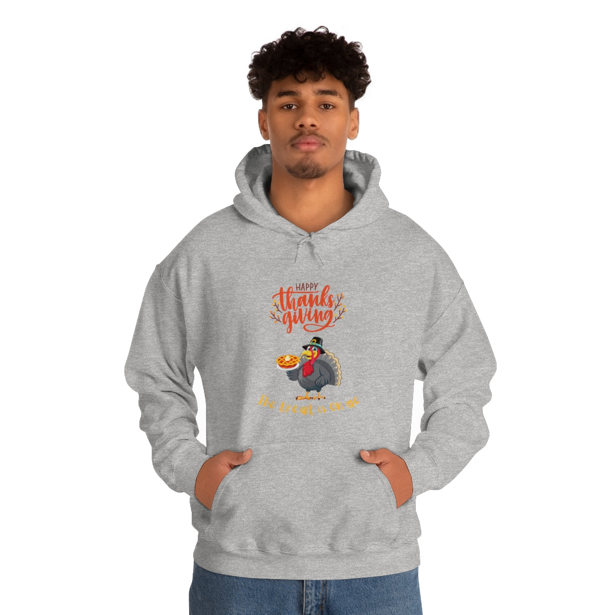 Happy Thanksgiving The Treat Is On Me Unisex Heavy Blend™ Hooded Sweatshirt