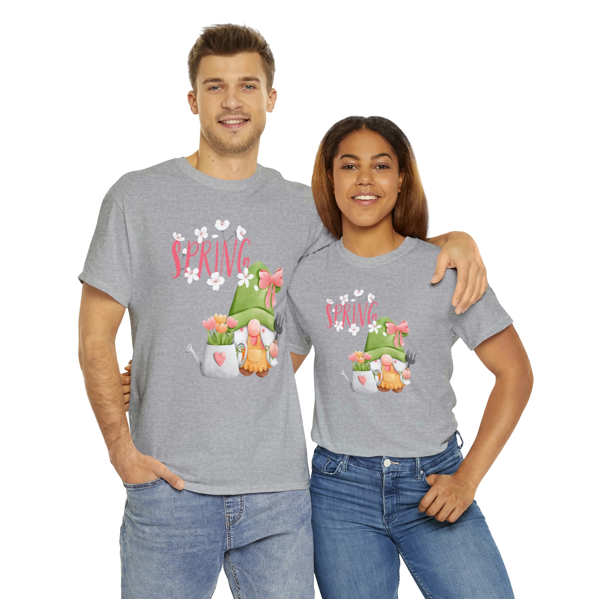 Gnome Happy Spring Unisex Heavy Cotton Tee