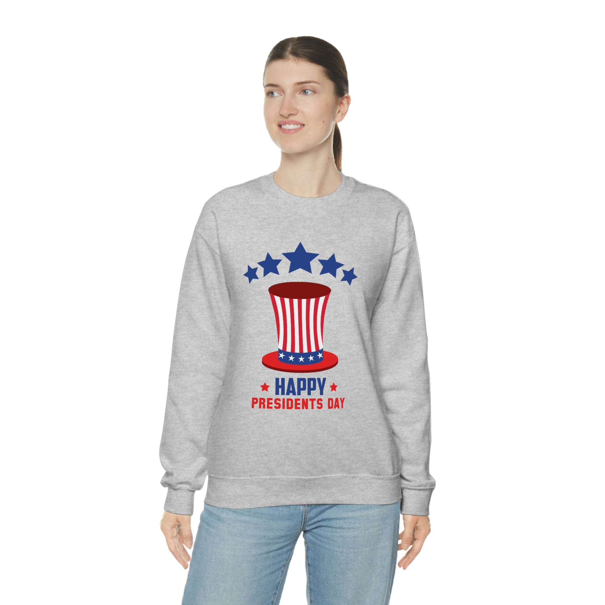 Happy President's Day Hat Unisex Heavy Blend™ Crewneck Sweatshirt