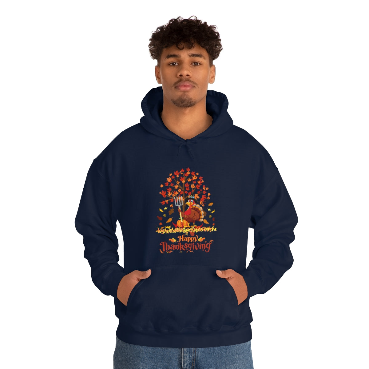 Happy Thanksgiving Turkey Pilgrim Unisex Heavy Blend™ Hooded Sweatshirt