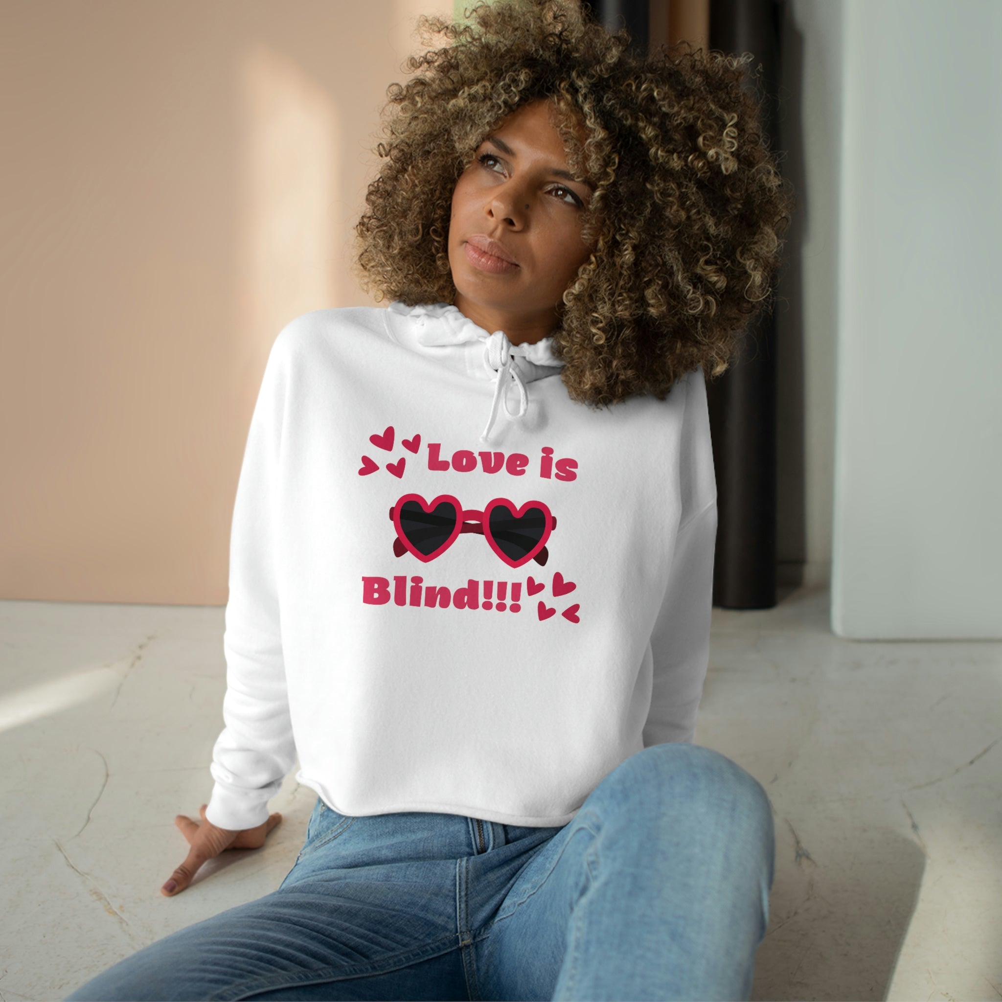 Love Is Blind!!! Crop Hoodie