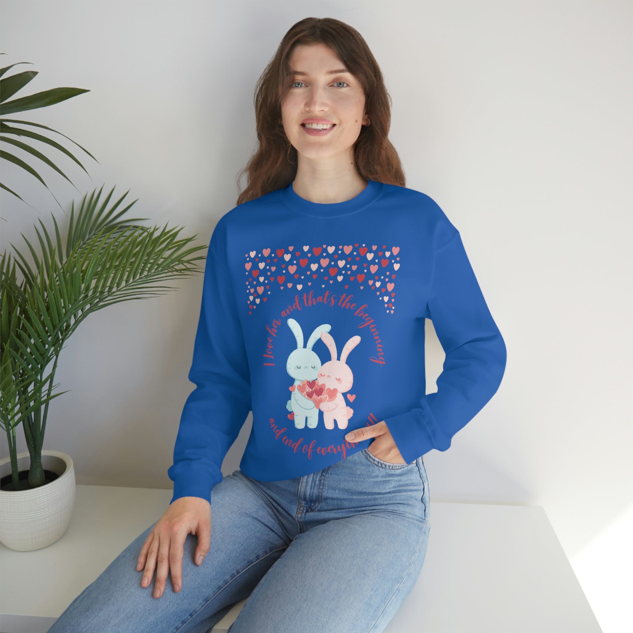 The I Love Her U & Me Unisex Heavy Blend™ Crewneck Sweatshirt