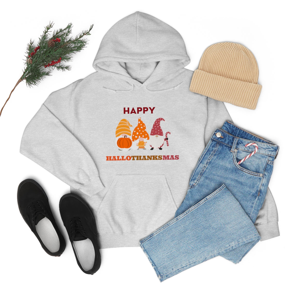 Happy Hallothanksmas Unisex Heavy Blend™ Hooded Sweatshirt