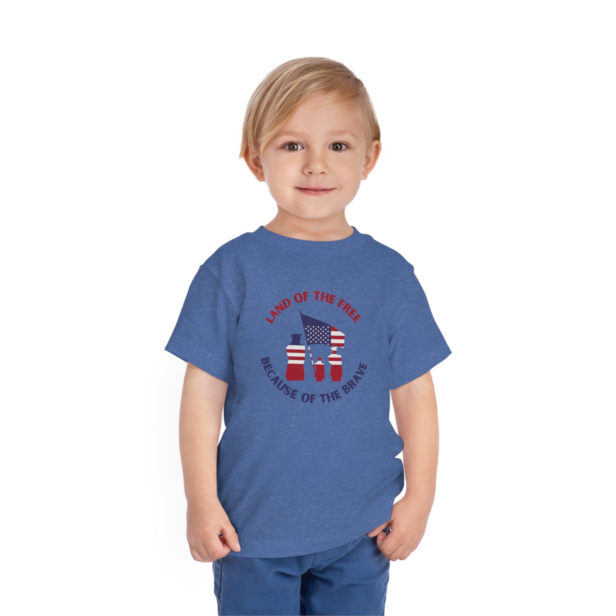 Memorial Day Land Of The Free Toddler Short Sleeve Tee