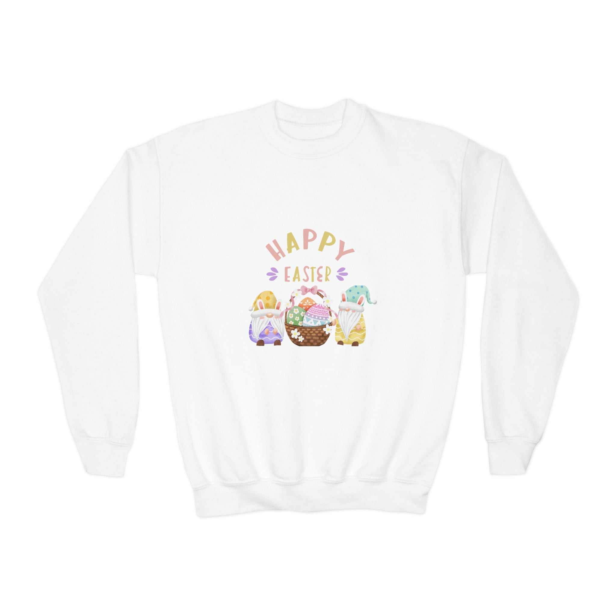 Happy Easter Gnome Youth Crewneck Sweatshirt